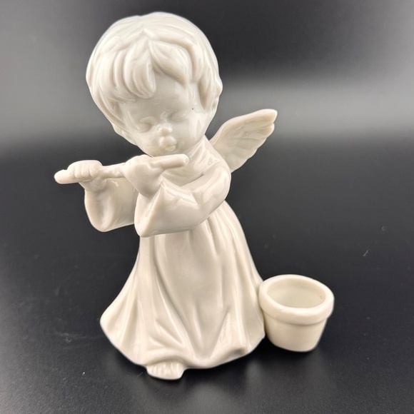 Set Of 2 Vintage Kurt S. Adler Angel Candle Holders Violin Flute - Picture 3 of 6